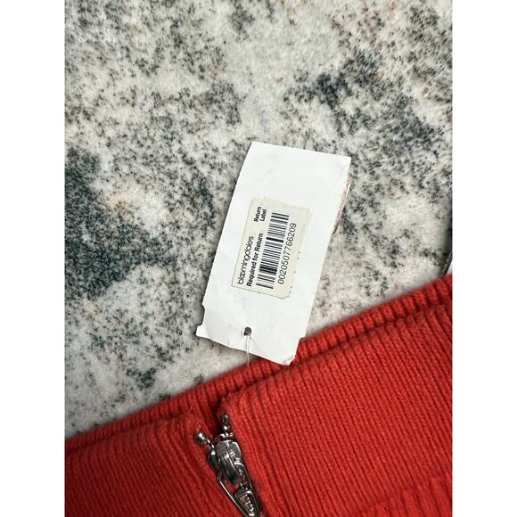 T by Alexander Wang Spring Red Ribbed Knit Zip Midi Pencil Skirt XS Sexy Holiday - Picture 5 of 8